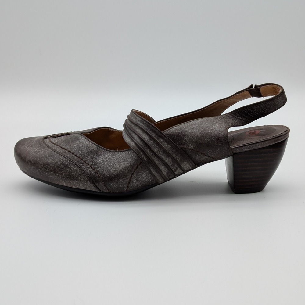 Blondo Comfortable Black Leather Slingback Block Heels Women's Size 8